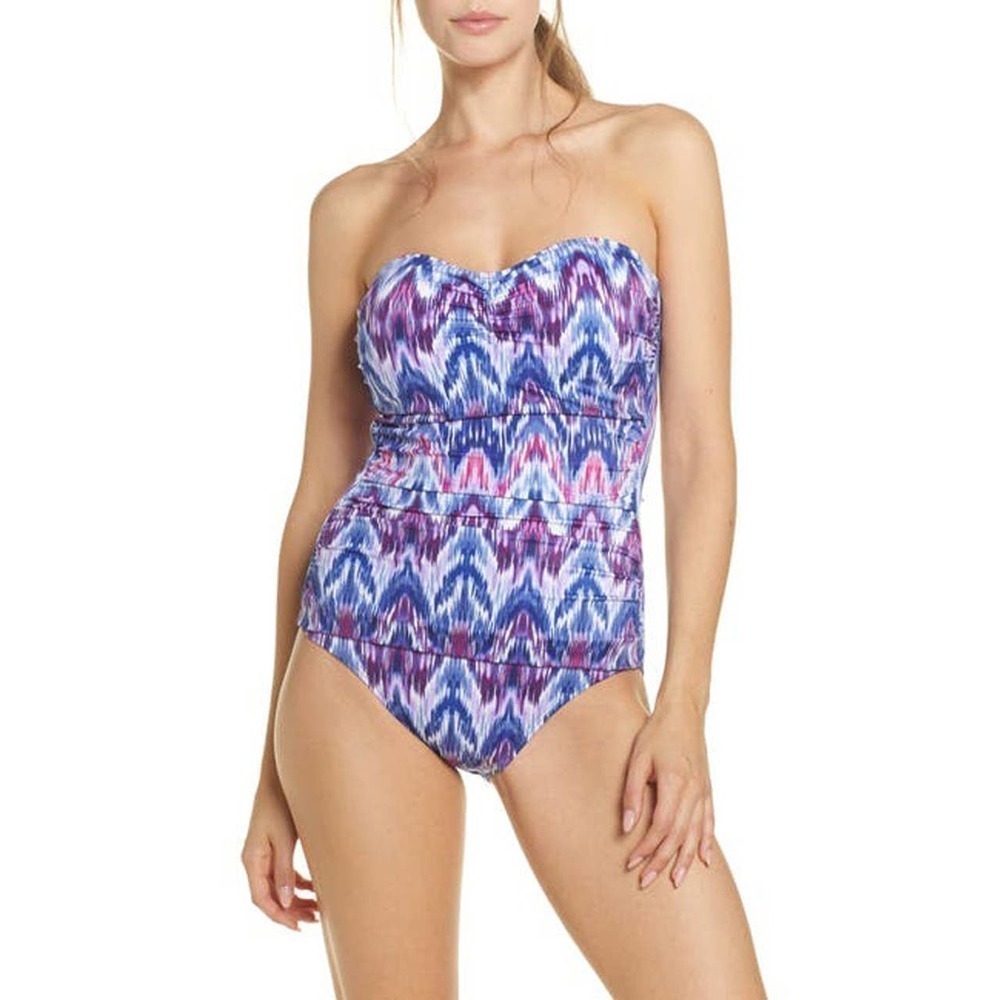 Tommy Bahama Women's Mirage Bandeau Tie Dye One-Piece Swimsuit Size 4 NWOT